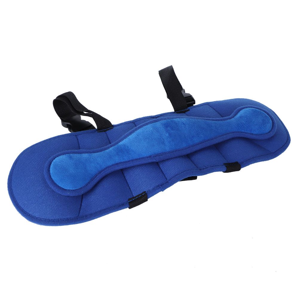 Dark blue baby head fixing strap belt for car seats by Everything Baby, providing child head support and comfort during travel.