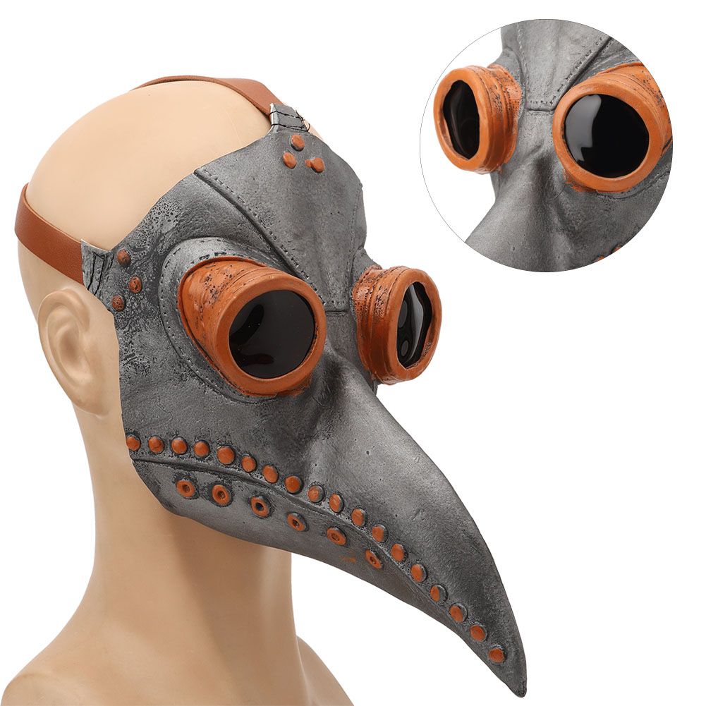 Black copper Halloween bird beak mask for kids, pretend play costume prop with face cover for party and dress-up fun.