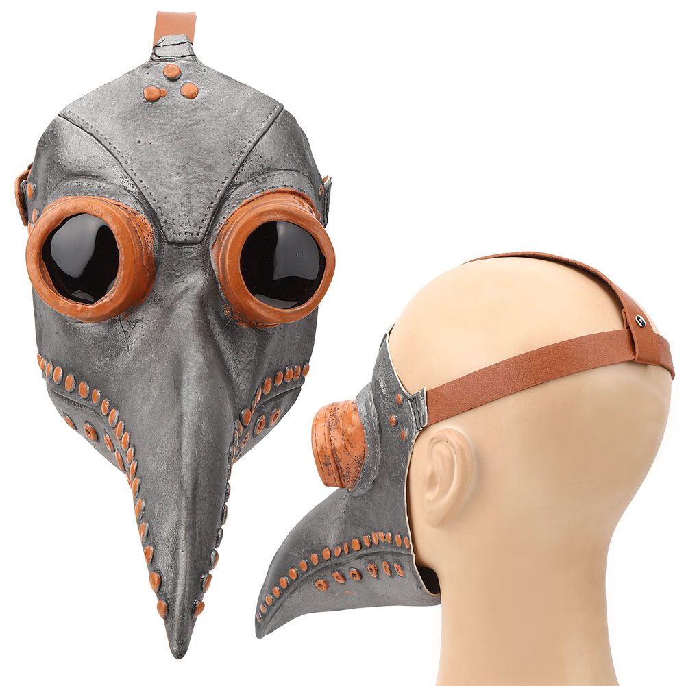 Black copper Halloween bird beak mask for kids, pretend play costume face cover with decorative bird mouth prop by Everything Baby.