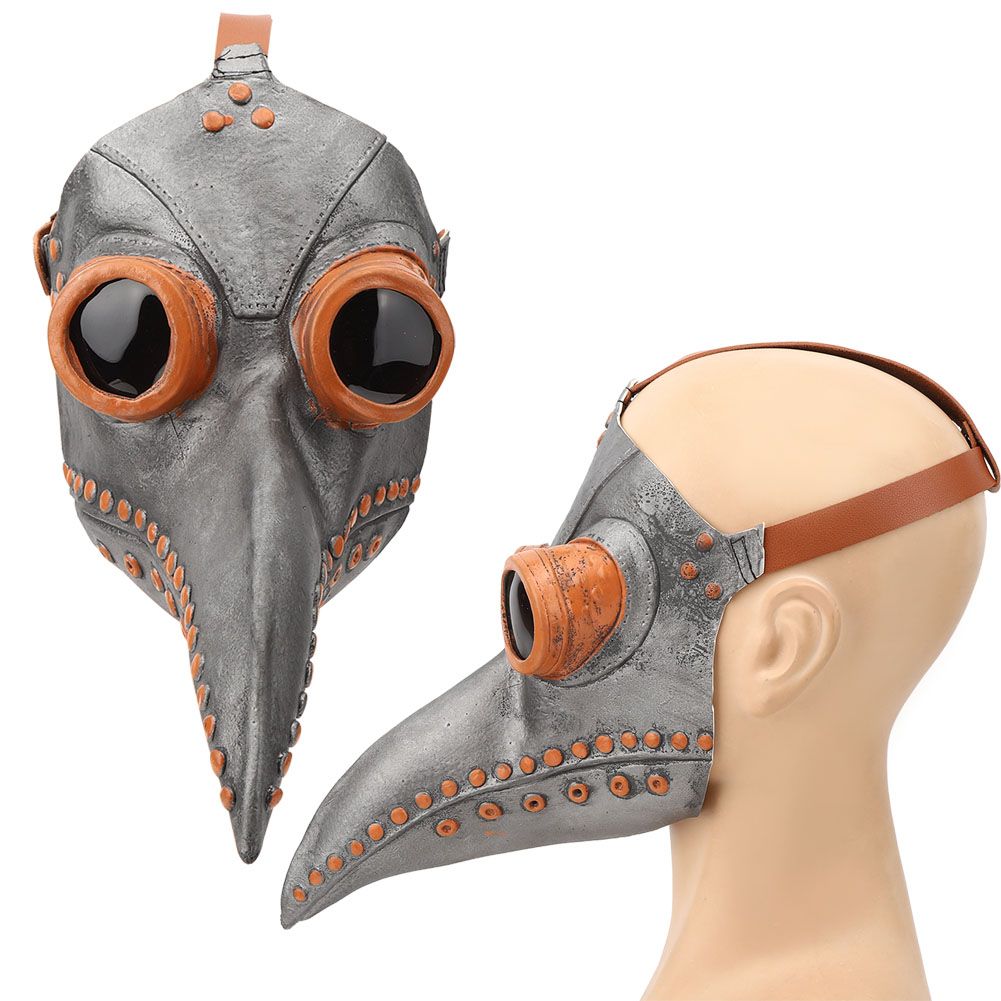 Black copper bird beak mask for kids, Halloween cosplay prop, pretend play costume face cover featuring bird mouth design.