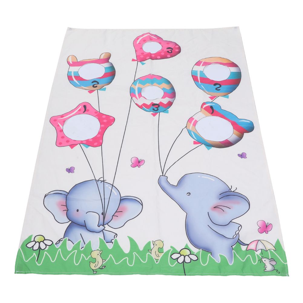 Indoor throwing game set with sandbag targets for children and families, ideal for party fun and outdoor play activities.