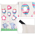 Indoor throwing game set with sandbag targets for children and families, designed for fun and active play in a door curtain setup.