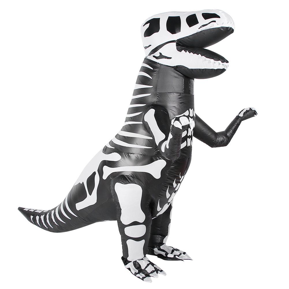 Kids wearing dinosaur inflatable costume by Everything Baby, suitable for Halloween, parties, and festive decorations.