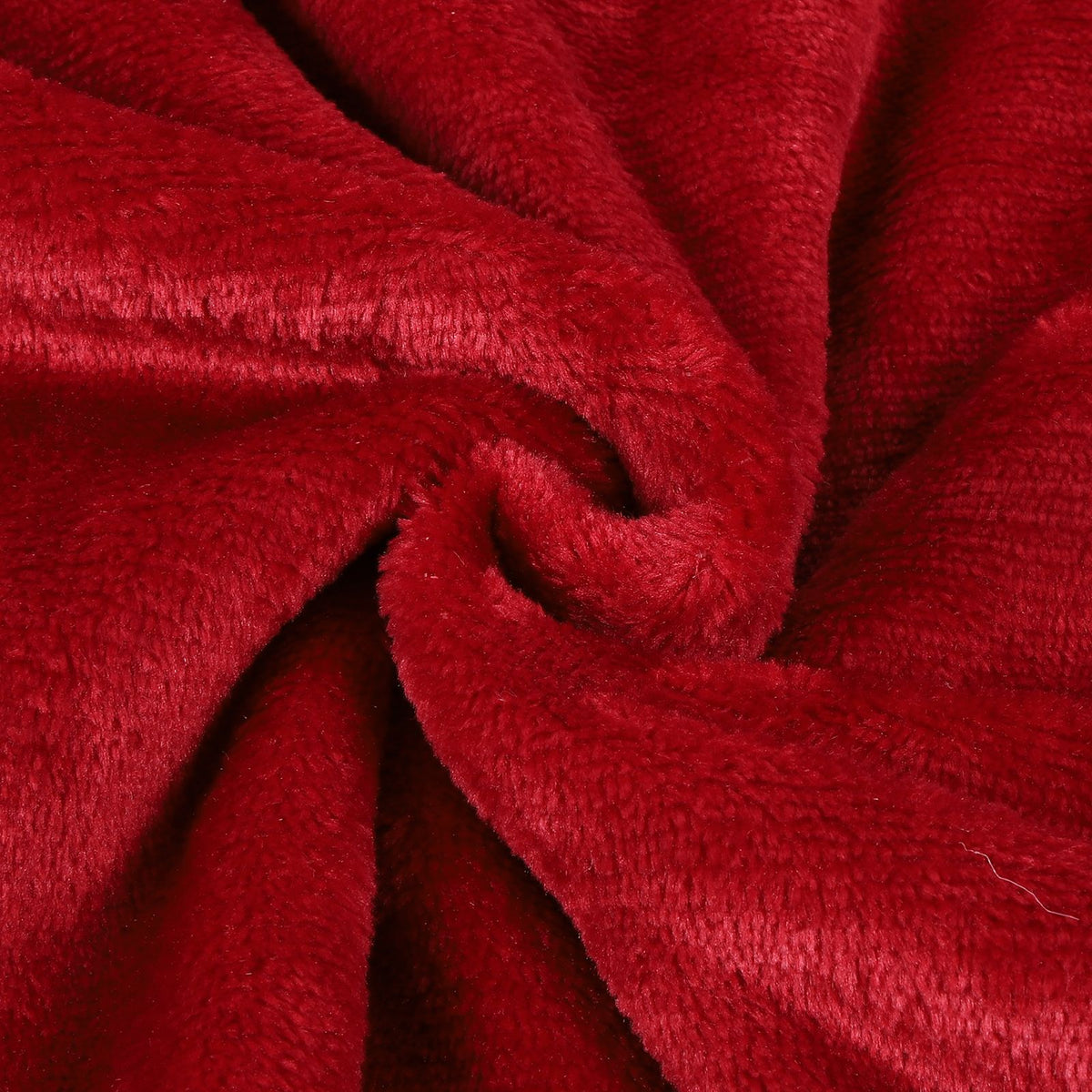 Red hooded fleece blanket hoodie for kids, featuring a cozy flannel material, front pocket, and oversized fit for warmth and comfort.