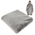 Gray fleece hooded blanket hoodie for girls with pocket, oversized and warm, from Everything Baby, perfect for cozy sleepwear.