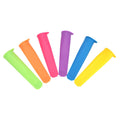 Six reusable silicone ice cream molds with lids for kids and adults, perfect for DIY ice bars and pretend play.