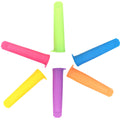 Six reusable silicone ice cream molds with lids for DIY ice bars, suitable for kids and adults, by Everything Baby.