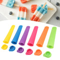 Six reusable silicone ice cream molds with lids for making DIY ice bars, suitable for kids and adults, by Everything Baby.
