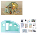 Miniature wooden dollhouse furniture kit with musical movement, perfect for pretend play, from Everything Baby, ideal for kids' gifts.