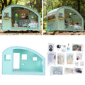 Wooden miniature dollhouse furniture kit by Everything Baby, includes musical movement, perfect for pretend play and kids' gifts.
