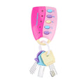 Pink simulated car key lock toy remote controller with lights and music for children, part of baby ride-on car accessories.