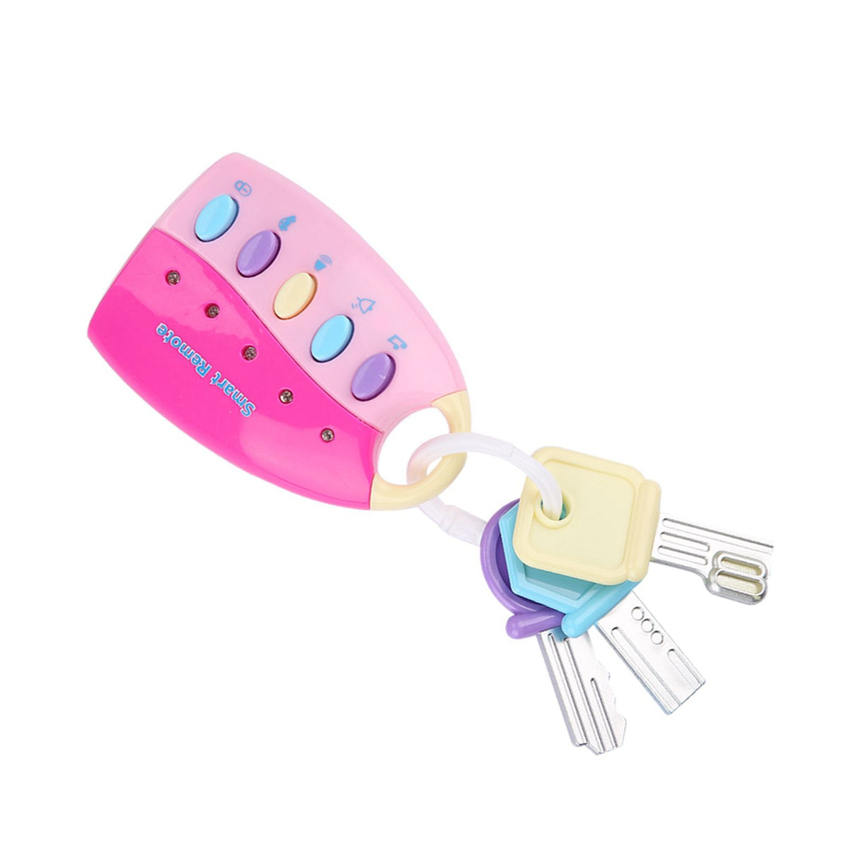 Pink simulated car key lock toy remote controller with light and music for children, part of ride-on car educational toys by Everything Baby.