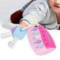 Pink simulated car key lock toy remote controller with light and music for children, part of riding car toys for kids.