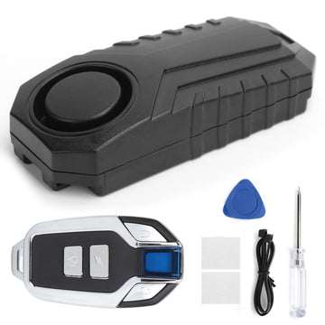 Black AntiTheft Alarm with Vibration Alert for bicycles, electric scooters, and motorcycles from Everything Baby, ideal for home use.