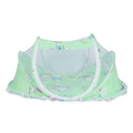 Foldable green baby mosquito-proof bed with cotton pillow and pad, designed for home and outdoor use by Everything Baby.