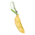Edamame squeeze toy keychain pendant, stress relief decompression toy, colorful and soft for kids and adults.