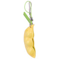 Edamame squeeze toy keychain pendant for stress relief, featuring a realistic edamame design, suitable for adults and kids.