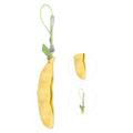 Edamame squeeze toy keychain pendant for stress relief, featuring a playful edible-inspired design, ideal for adults and kids.