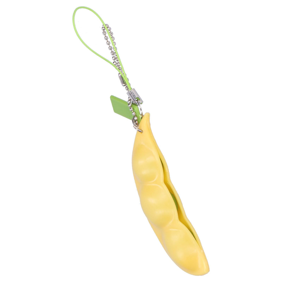 Edamame squeeze toy keychain pendant, stress-relief decompression toy for adults and kids, from Everything Baby.