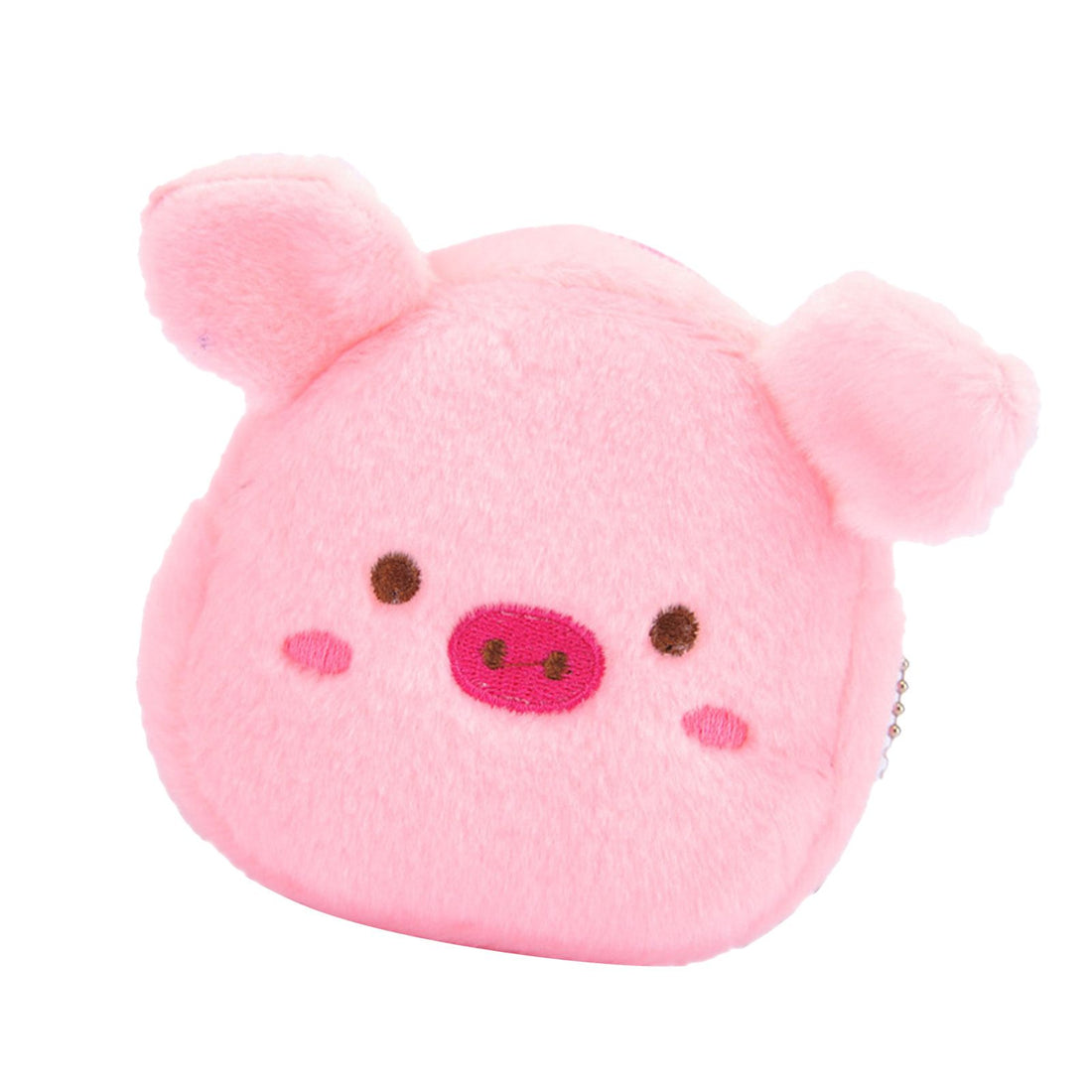 Pink pig-shaped plush coin wallet for kids, portable mini change purse by Everything Baby, perfect for outdoor shopping and kids' accessories.