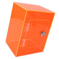 Clear acrylic piggy bank for kids and adults with openable lid, sturdy design, red color, includes 2 keys for cash and coin storage.