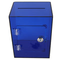 Clear acrylic piggy bank for kids and adults, blue, openable with 2 keys, large sturdy money saving jar for cash and coins.