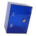 Clear acrylic piggy bank for kids and adults with blue finish, large sturdy money saving jar with openable lid and 2 keys.