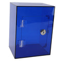 Clear acrylic piggy bank for kids and adults, blue, openable with 2 keys, sturdy money saving jar for cash and coins.