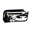 Large capacity panda pattern pencil case with multiple compartments, made of Oxford cloth, ideal for school and office supplies.