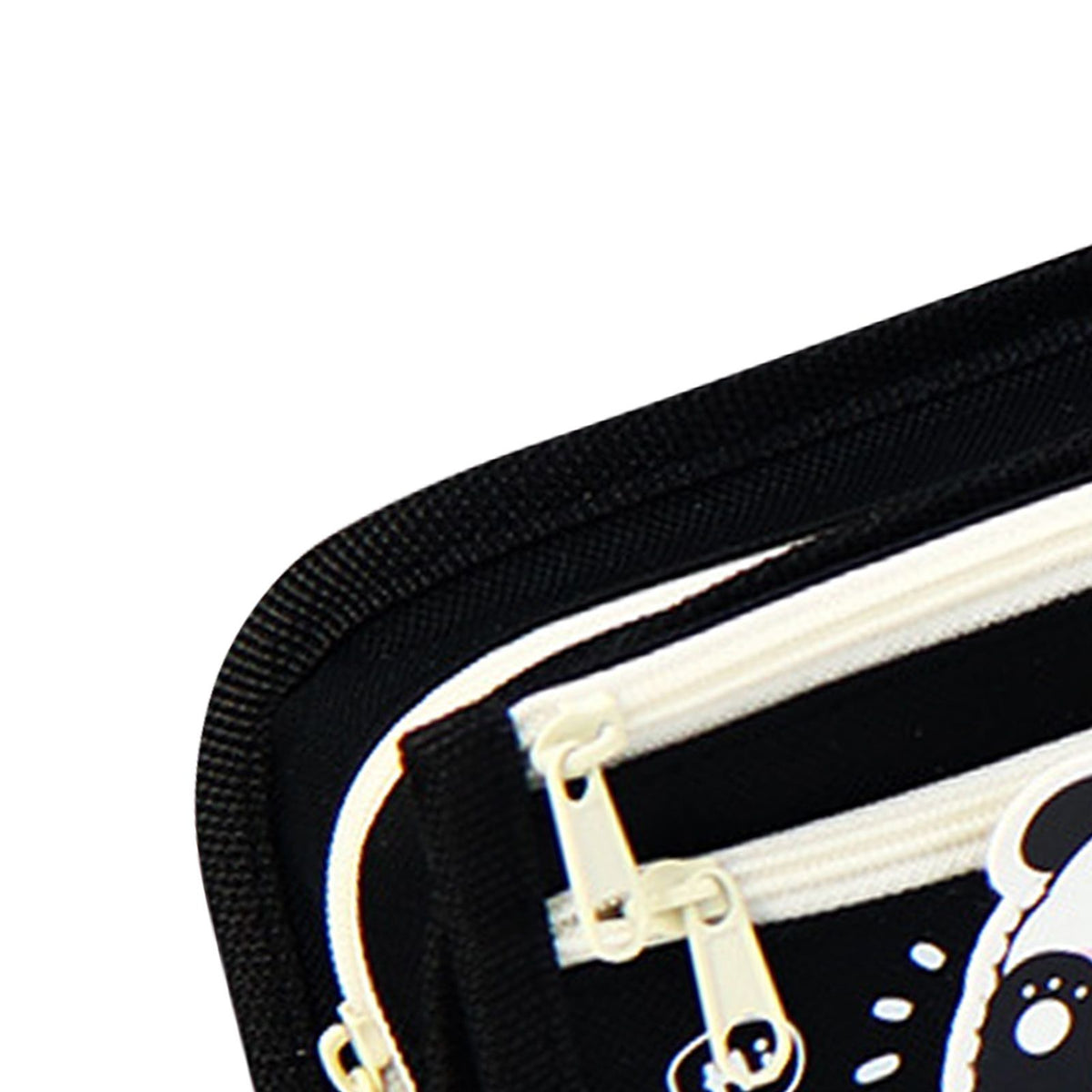 Large capacity panda cartoon pencil case from Everything Baby with multiple compartments in Oxford cloth, ideal for school and office use.
