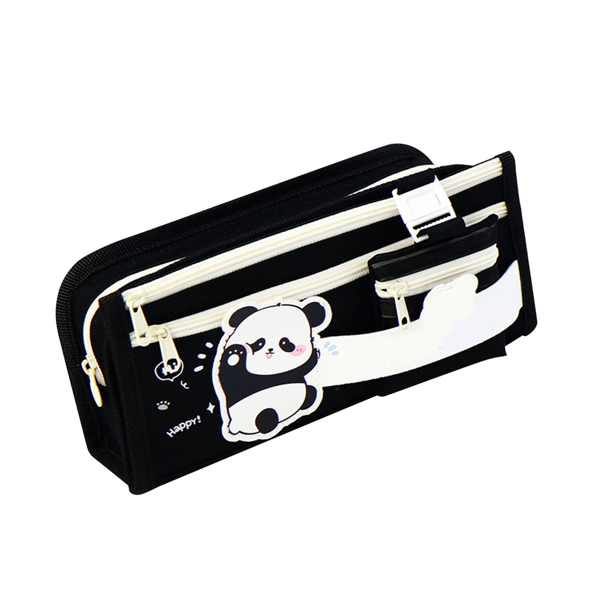 Large capacity panda pattern pencil case by Everything Baby with multiple compartments, made of durable Oxford cloth for school and office.