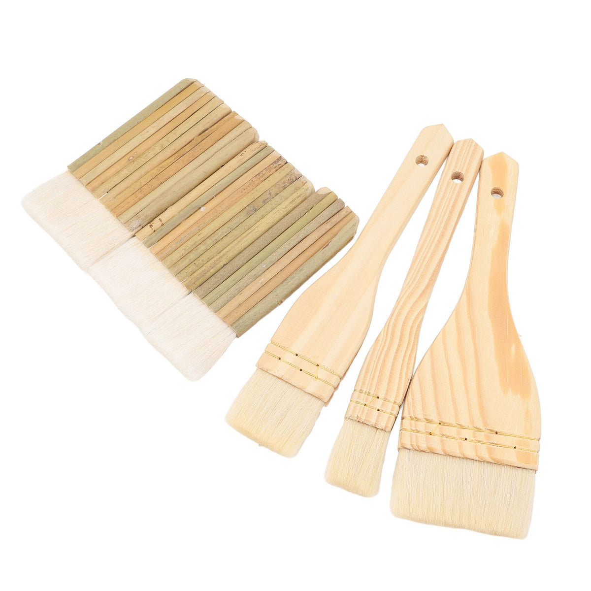 Set of 6 pottery glaze brushes from Everything Baby, ideal for artists, students, kids, and adults for painting and craft projects.