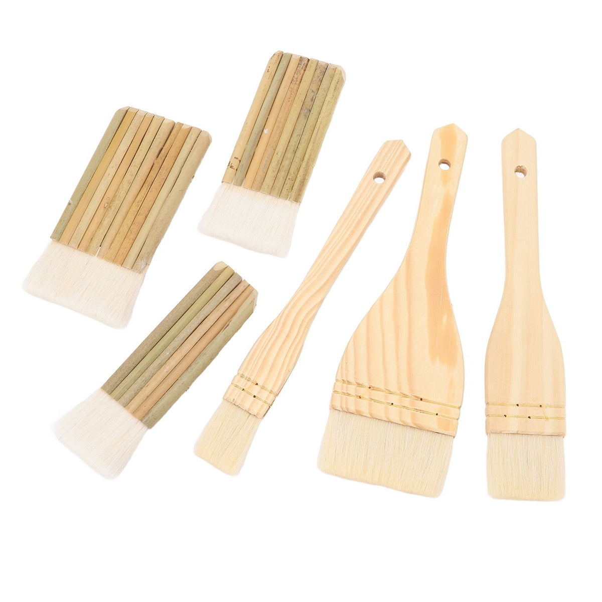 Set of 6 pottery glaze brushes from Everything Baby, ideal for artists, students, and kids for painting and art projects.