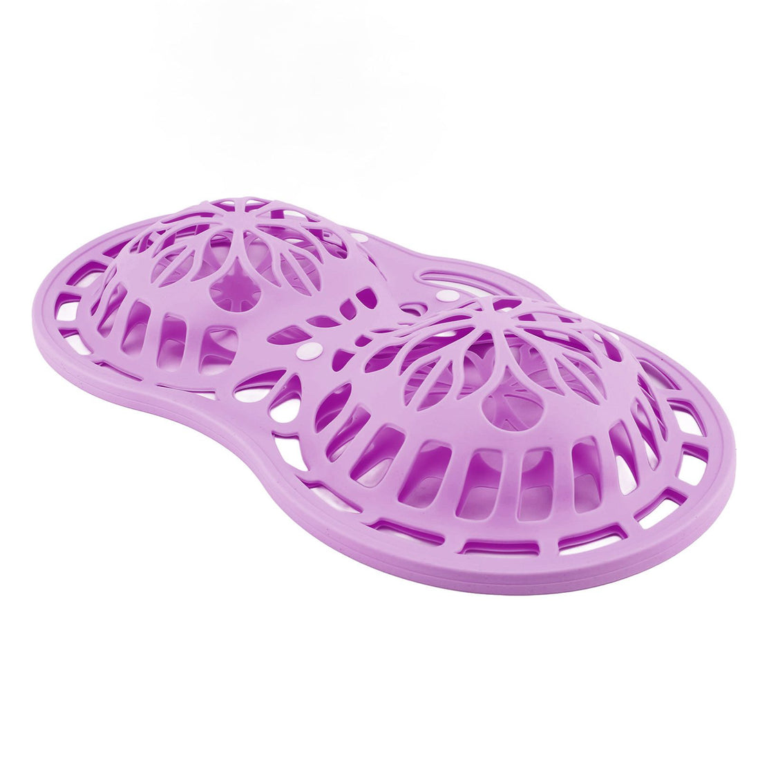 Purple silicone lingerie bag with snap buttons for laundry, designed for underwear and bras, ideal for gentle washing in machines.
