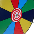 Erasable prize wheel with stable stand for kids' outdoor party game, featuring colorful sections and adjustable height.