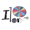 Aluminum alloy prize wheel for kids' outdoor games, featuring colorful segments, used for party events and interactive play.