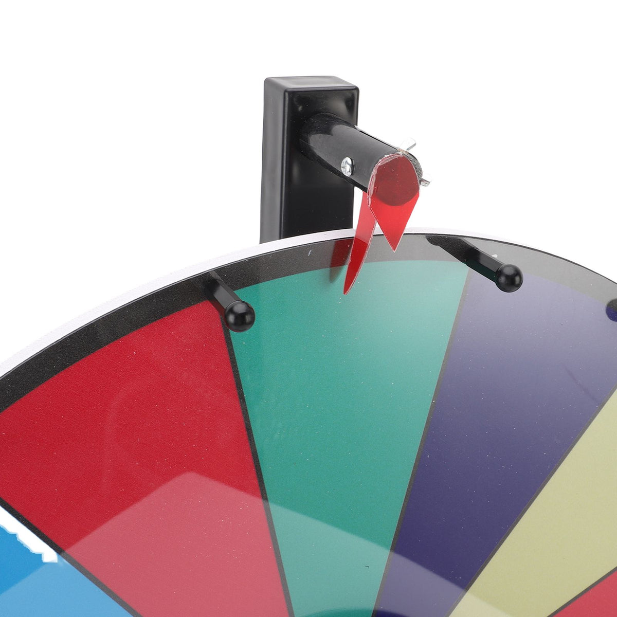 Colorful aluminum alloy prize wheel for kids' outdoor games, featuring erasable sections for customizable fortune spin activity.