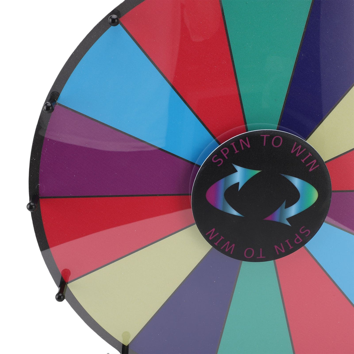 Aluminum alloy prize wheel for kids' outdoor games, featuring colorful sections for interactive party and event activities.