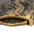 Antique brass 7-in-1 metal spinner dice, rotatable zinc alloy tabletop game accessory for role-playing and outdoor play.