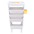 White 5-tier rolling book cart by Everything Baby, multi-functional storage bookshelf with lockable casters for study or bedroom.