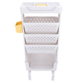 White 5-tier rolling book cart by Everything Baby with lockable casters, versatile storage for kids' books in study or bedroom.