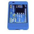 Blue Bitcoin Miner USB device with display, Bluetooth and Wi-Fi, 1060KH/s hashing power, designed for Bitcoin enthusiasts.