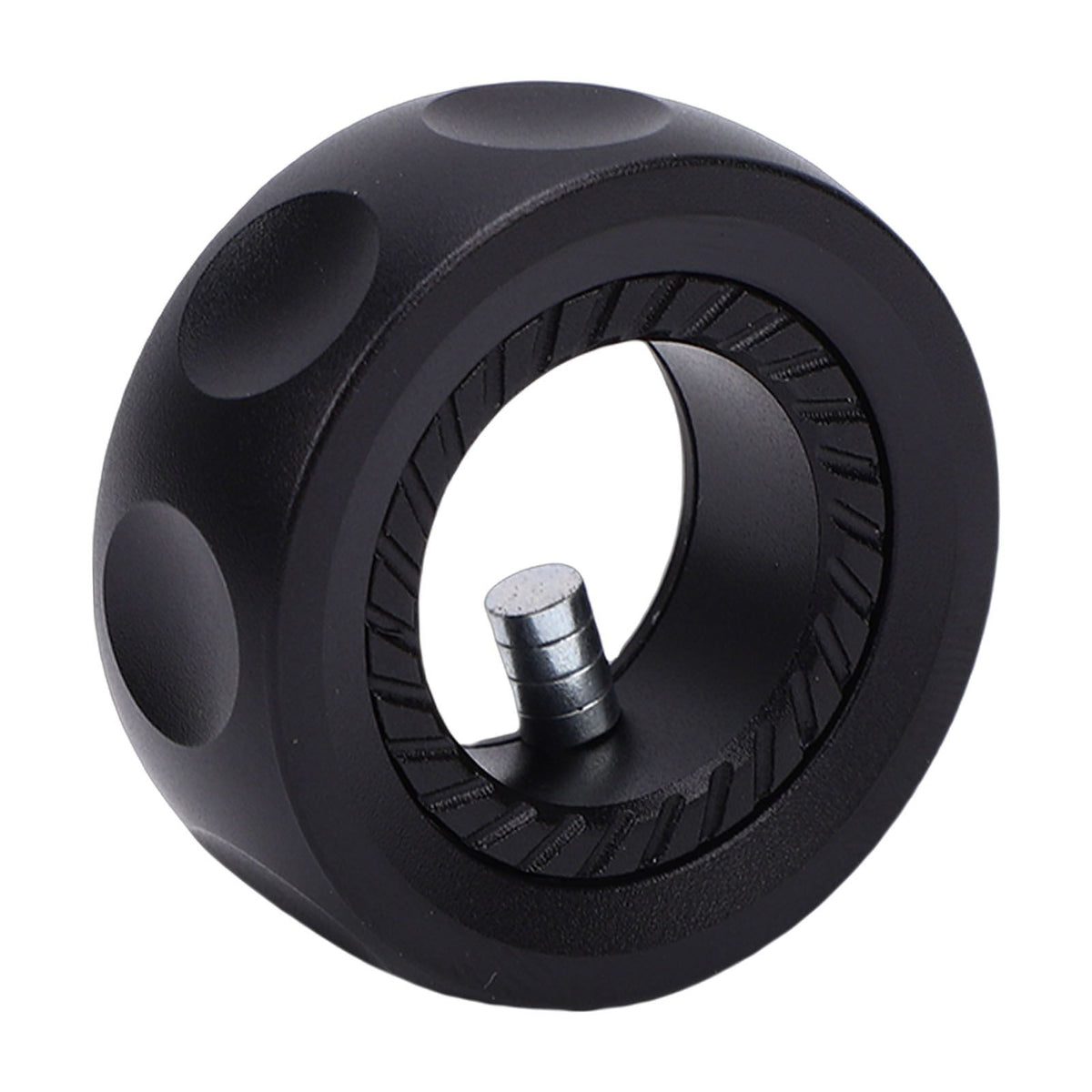 Lightweight metal fidget ring with relaxation sounds, designed for kids, featuring a slider mechanism for portable outdoor play.