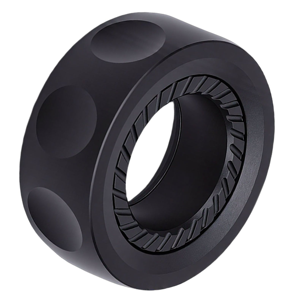 Lightweight metal fidget ring with relaxation sounds, designed for kids, featuring a slider mechanism for outdoor play fun.