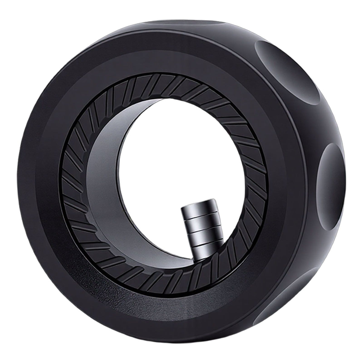 Portable metal fidget ring with relaxation sounds, lightweight slider toy suitable for kids, designed for outdoor play and sensory fun.