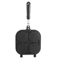 Double-sided cartoon animal pattern non-stick frying pan for kids, ideal for pretend play and kitchen cooking activities.