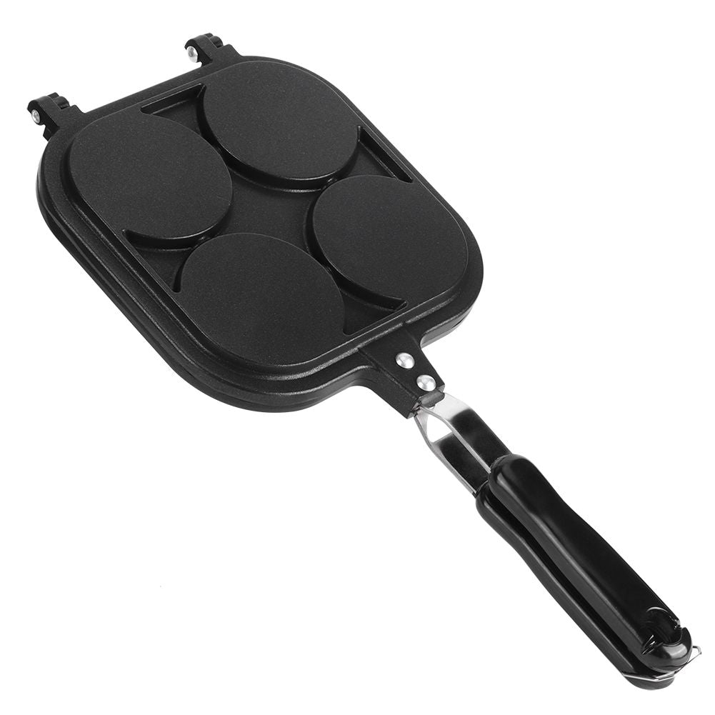 Double-sided cartoon animal pattern non-stick frying pan for kids, featuring colorful pretend play kitchen cooking tool.