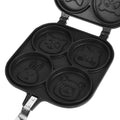 Double-sided cartoon animal pattern non-stick frying pan for kids, ideal for pretend play in kitchen cooking activities.