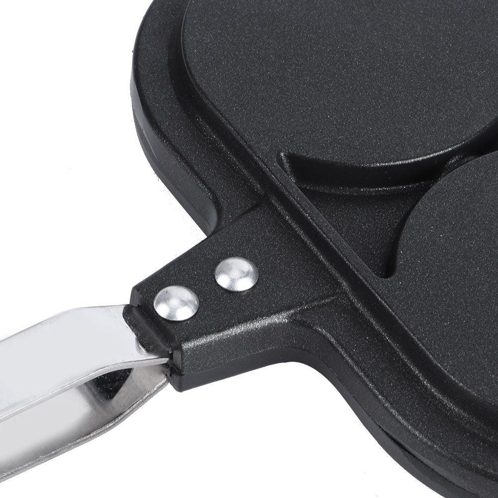 Double-sided cartoon animal pattern non-stick frying pan for kids, featuring playful animal designs, ideal for pretend play and cooking fun.