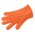 Orange silicone baking finger gloves by Everything Baby, non-slip insulation for kitchen and pretend play in baby and kid's toy set.